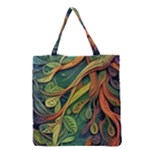 Outdoors Night Setting Scene Forest Woods Light Moonlight Nature Wilderness Leaves Branches Abstract Grocery Tote Bag