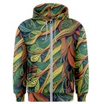 Outdoors Night Setting Scene Forest Woods Light Moonlight Nature Wilderness Leaves Branches Abstract Men s Zipper Hoodie