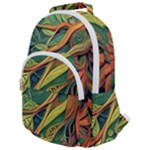 Outdoors Night Setting Scene Forest Woods Light Moonlight Nature Wilderness Leaves Branches Abstract Rounded Multi Pocket Backpack