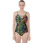Outdoors Night Setting Scene Forest Woods Light Moonlight Nature Wilderness Leaves Branches Abstract Cut Out Top Tankini Set