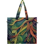 Outdoors Night Setting Scene Forest Woods Light Moonlight Nature Wilderness Leaves Branches Abstract Canvas Travel Bag