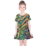 Outdoors Night Setting Scene Forest Woods Light Moonlight Nature Wilderness Leaves Branches Abstract Kids  Simple Cotton Dress