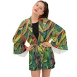 Outdoors Night Setting Scene Forest Woods Light Moonlight Nature Wilderness Leaves Branches Abstract Long Sleeve Kimono