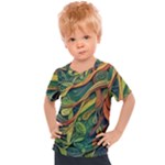 Outdoors Night Setting Scene Forest Woods Light Moonlight Nature Wilderness Leaves Branches Abstract Kids  Sports T-Shirt