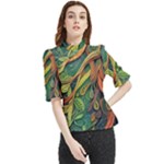 Outdoors Night Setting Scene Forest Woods Light Moonlight Nature Wilderness Leaves Branches Abstract Frill Neck Blouse