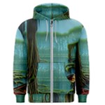 Boat Canoe Swamp Bayou Roots Moss Log Nature Scene Landscape Water Lake Setting Abandoned Rowboat Fi Men s Zipper Hoodie