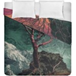 Night Sky Nature Tree Night Landscape Forest Galaxy Fantasy Dark Sky Planet Duvet Cover Double Side (King Size)