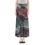 Night Sky Nature Tree Night Landscape Forest Galaxy Fantasy Dark Sky Planet Full Length Maxi Skirt