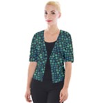 Squares cubism geometric background Cropped Button Cardigan
