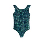 Squares cubism geometric background Kids  Frill Swimsuit