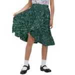 Squares cubism geometric background Kids  Ruffle Flared Wrap Midi Skirt