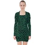 Confetti Texture Tileable Repeating V-neck Bodycon Long Sleeve Dress