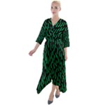 Confetti Texture Tileable Repeating Quarter Sleeve Wrap Front Maxi Dress