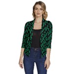 Confetti Texture Tileable Repeating Women s Draped Front 3/4 Sleeve Shawl Collar Jacket