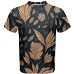 Background Pattern Leaves Texture Men s Cotton T-Shirt