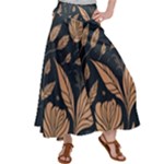 Background Pattern Leaves Texture Women s Satin Palazzo Pants
