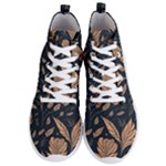Background Pattern Leaves Texture Men s Lightweight High Top Sneakers