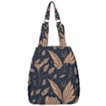 Background Pattern Leaves Texture Center Zip Backpack