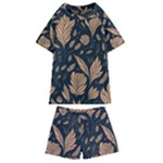 Background Pattern Leaves Texture Kids  Swim T-Shirt and Shorts Set