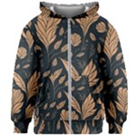 Background Pattern Leaves Texture Kids  Zipper Hoodie Without Drawstring