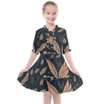 Background Pattern Leaves Texture Kids  All Frills Chiffon Dress