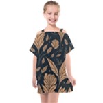 Background Pattern Leaves Texture Kids  One Piece Chiffon Dress