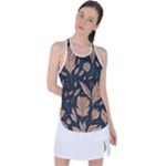 Background Pattern Leaves Texture Racer Back Mesh Tank Top