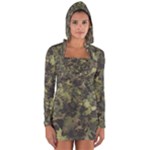 Green Camouflage Military Army Pattern Long Sleeve Hooded T-shirt