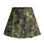 Green Camouflage Military Army Pattern Mini Flare Skirt