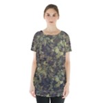 Green Camouflage Military Army Pattern Skirt Hem Sports Top