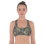 Green Camouflage Military Army Pattern Cross Back Sports Bra