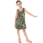Green Camouflage Military Army Pattern Kids  Sleeveless Dress