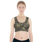 Green Camouflage Military Army Pattern Sports Bra With Pocket