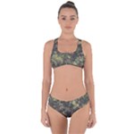 Green Camouflage Military Army Pattern Criss Cross Bikini Set