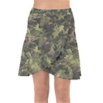 Green Camouflage Military Army Pattern Wrap Front Skirt