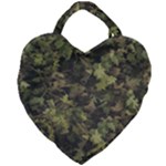 Green Camouflage Military Army Pattern Giant Heart Shaped Tote