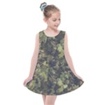 Green Camouflage Military Army Pattern Kids  Summer Dress