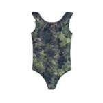 Green Camouflage Military Army Pattern Kids  Frill Swimsuit