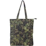 Green Camouflage Military Army Pattern Double Zip Up Tote Bag