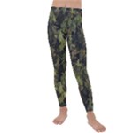 Green Camouflage Military Army Pattern Kids  Lightweight Velour Leggings