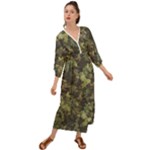Green Camouflage Military Army Pattern Grecian Style  Maxi Dress