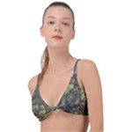 Green Camouflage Military Army Pattern Knot Up Bikini Top
