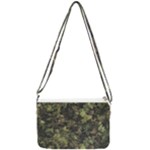 Green Camouflage Military Army Pattern Double Gusset Crossbody Bag