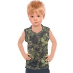 Green Camouflage Military Army Pattern Kids  Sport Tank Top