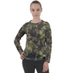 Green Camouflage Military Army Pattern Women s Long Sleeve Raglan T-Shirt