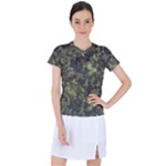 Green Camouflage Military Army Pattern Women s Sports Top