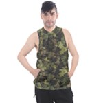 Green Camouflage Military Army Pattern Men s Sleeveless Hoodie