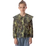 Green Camouflage Military Army Pattern Kids  Peter Pan Collar Blouse