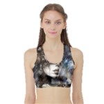 Woman in Space Sports Bra with Border