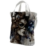 Woman in Space Canvas Messenger Bag